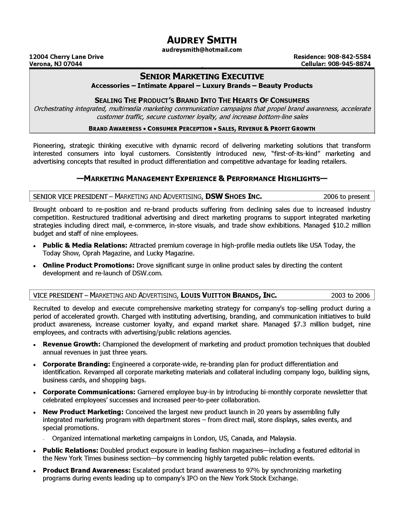 direct marketing resumes